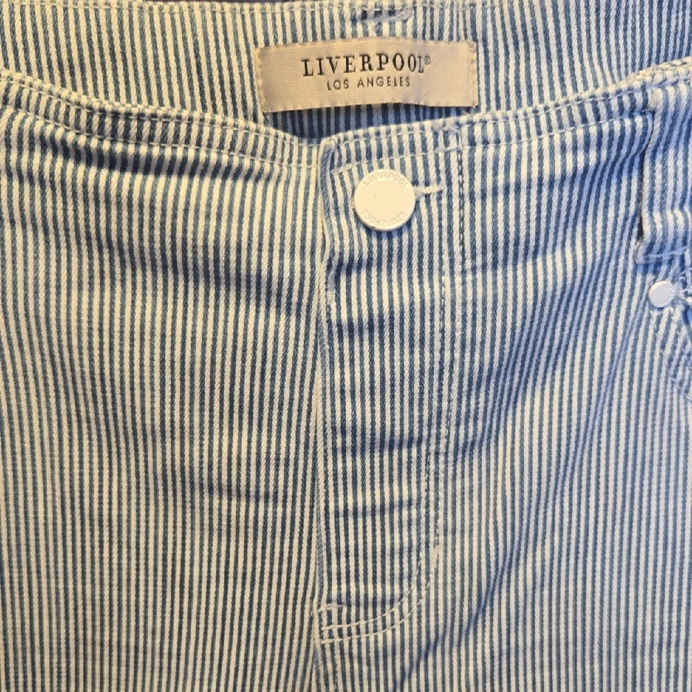 Liverpool Blue Pinstripe Ankle Leg Jeans Pull-on - Picture 2 of 6